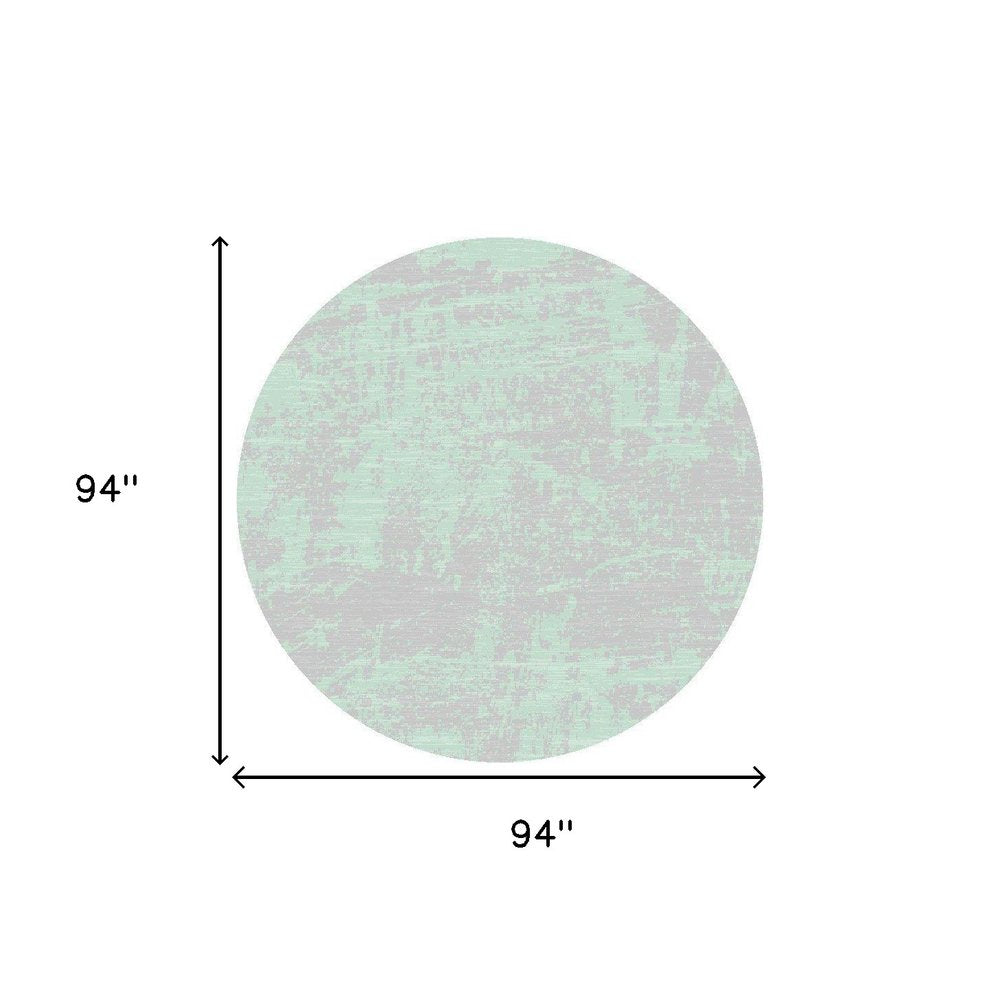 8' Blue And Green Round Abstract Indoor Outdoor Area Rug HomeRoots