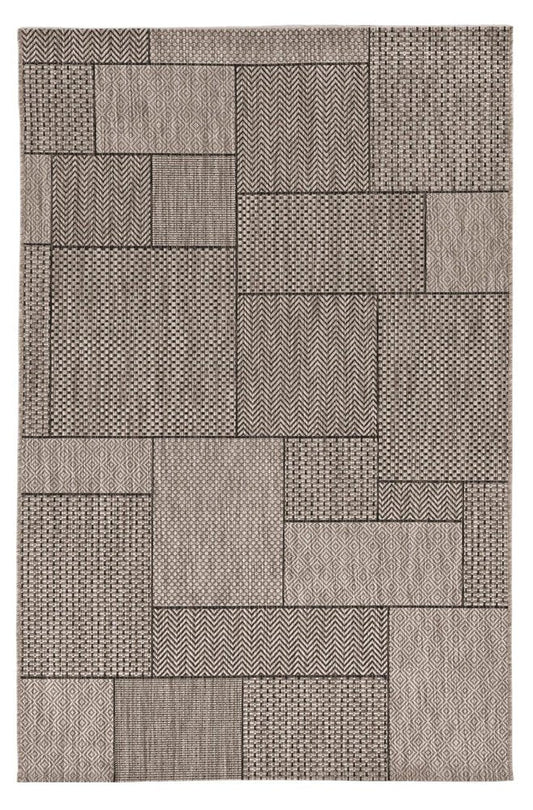 5' X 8' Grey Geometric Patterns Area Rug
