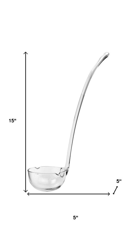 Mouth Blown Lead Free Crystal Gravy Dressing Or Punch Ladle - FurniFindUSA