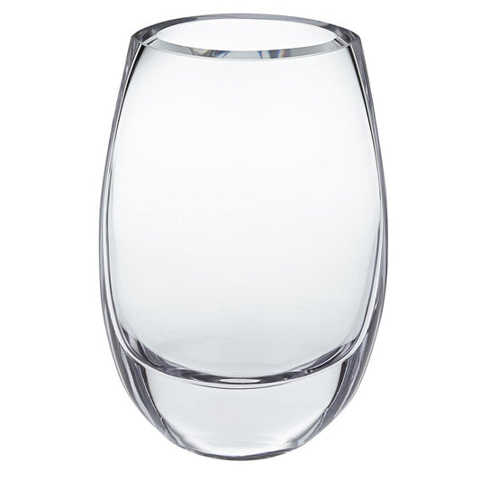 8" Clear Oval Crystal Glass Table Vase HomeRoots