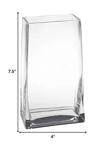 8" Crystal Glass Clear Rectangle Table Vase HomeRoots