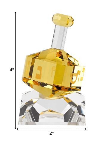 4" Amber Crystal Statue HomeRoots