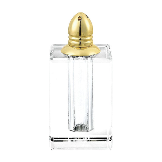 Set of Two Clear And Gold Crystal Pepper Shakers HomeRoots