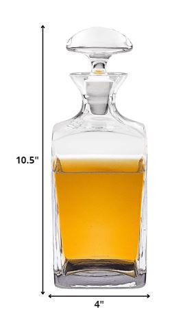 Clear Crystal Glass Squared Shape Stemless Decanter HomeRoots
