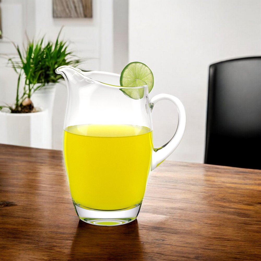 9 Mouth Blown Crystal Barrel Water Juice Or Iced Tea Pitcher 54 Oz HomeRoots