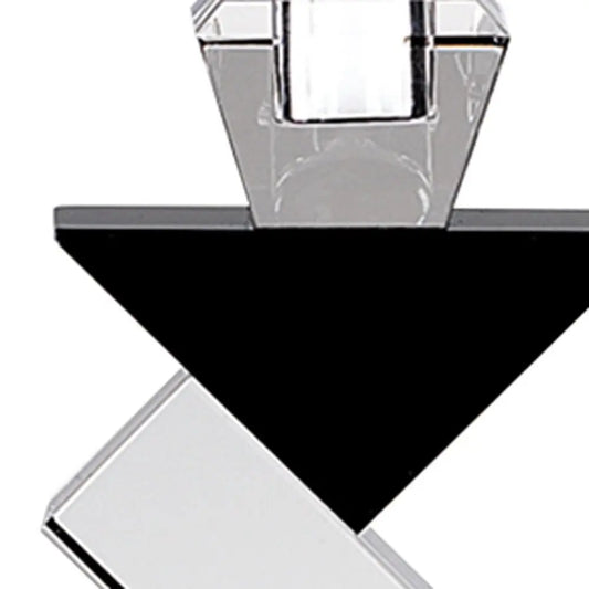 Black Crystal Geometric Tabletop Pillar Candle Holders HomeRoots