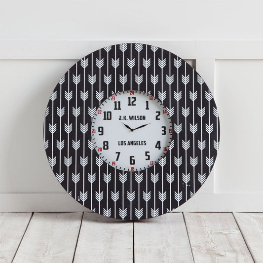 4" Circle Black And White Wood Analog Wall Clock HomeRoots