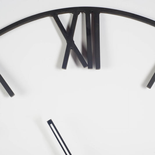 2" Circle Black Metal Skeleton Wall Clock HomeRoots