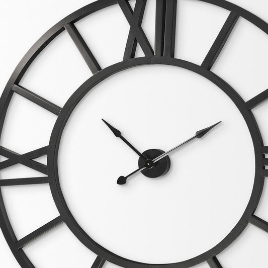 54" Round Xl Industrial Style Wall Clock With Open Face Desing HomeRoots