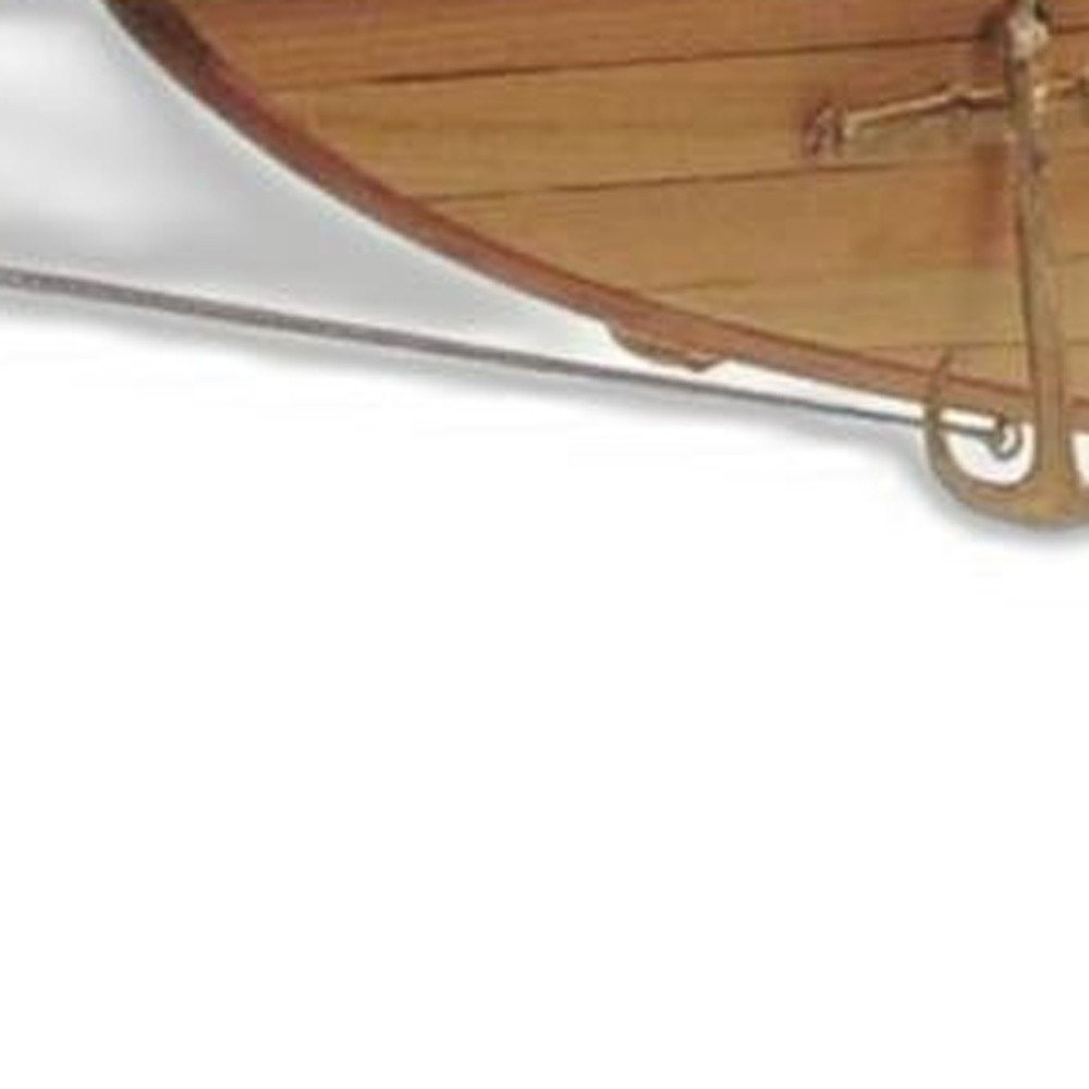 24" Brown Solid Wood Hand Painted Model Boat HomeRoots