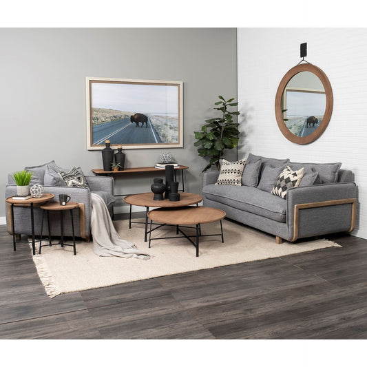 42" Gray Linen Arm Chair HomeRoots