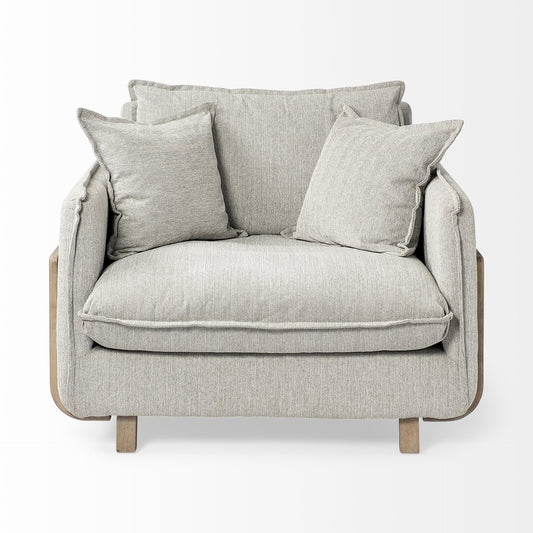 42" Gray and Brown Fabric Club Chair HomeRoots