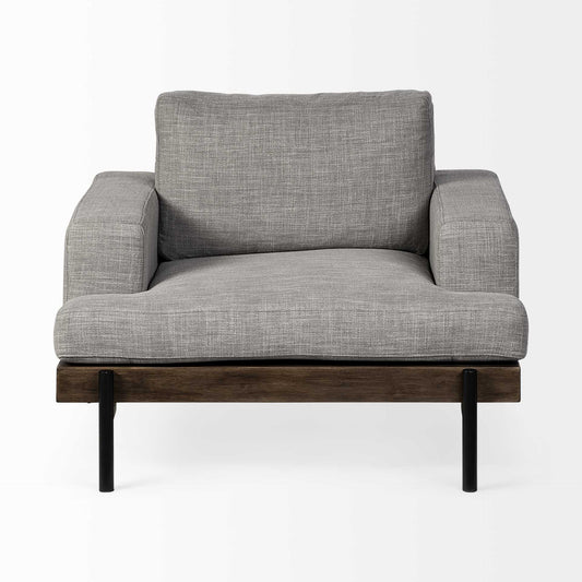 41" Gray and Black Fabric Club Chair HomeRoots