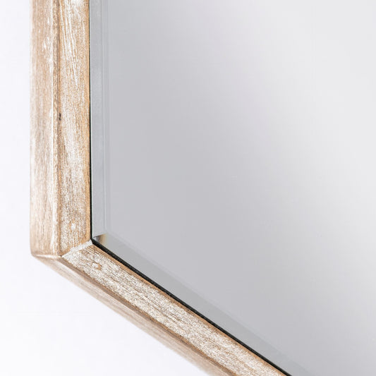 12" Natural Novelty Wood Framed Accent Mirror HomeRoots