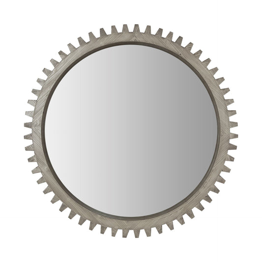 44" Silver Abstract Wood Framed Accent Mirror HomeRoots