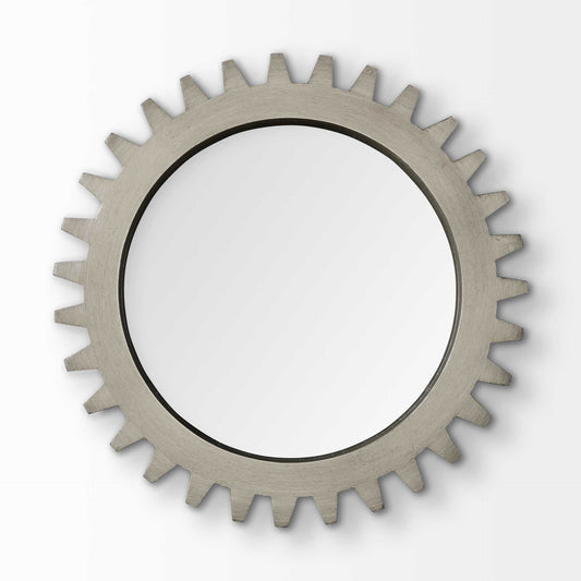 26" Gray Abstract Wood Framed Accent Mirror HomeRoots
