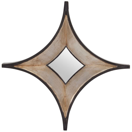 17" Dark Brown Wood Diamond Framed Accent Mirror HomeRoots
