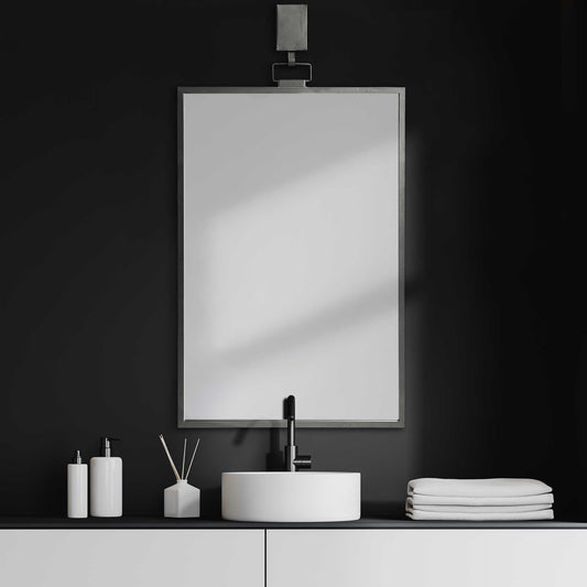 44" Gunmetal Metal Framed Accent Mirror HomeRoots