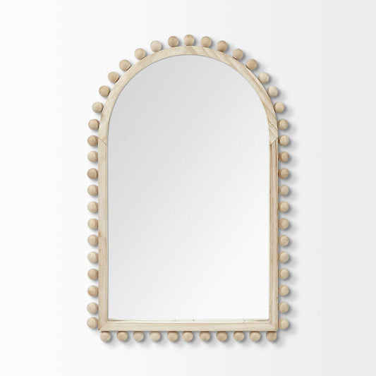 35" Natural Arch Wood Framed Accent Mirror HomeRoots