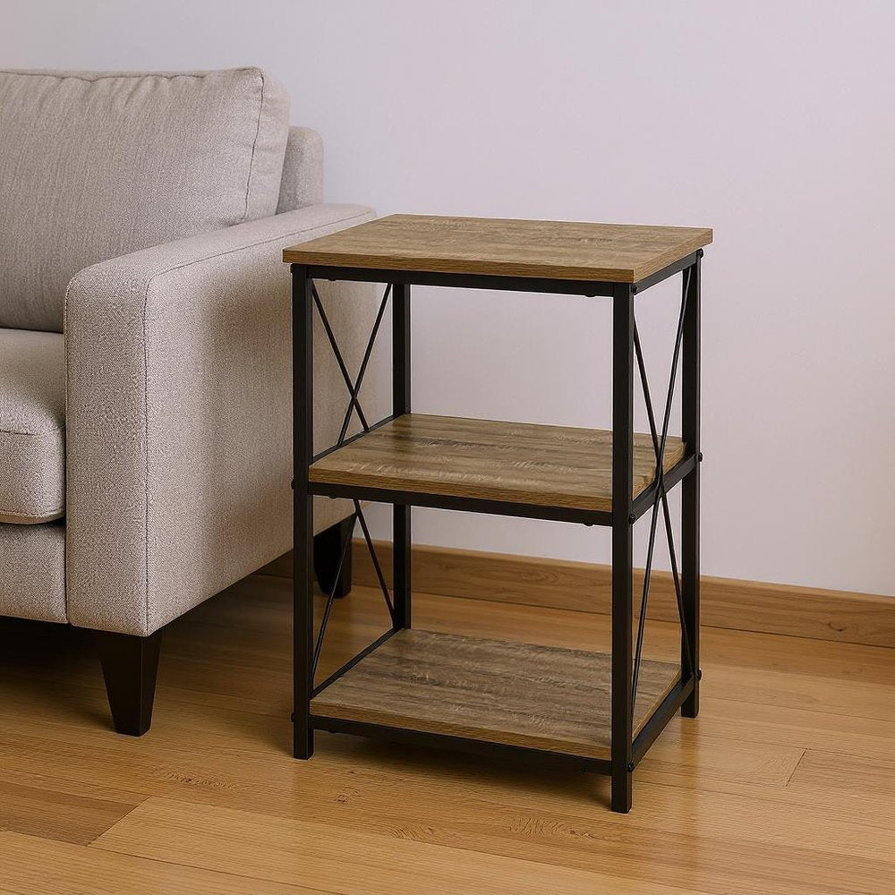 26" Rectangular Dark Taupe Black Metal Accent Table HomeRoots