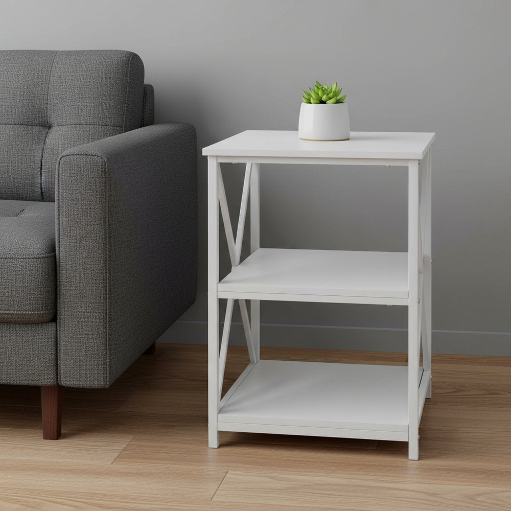 26" Rectangular White White Metal Accent Table HomeRoots