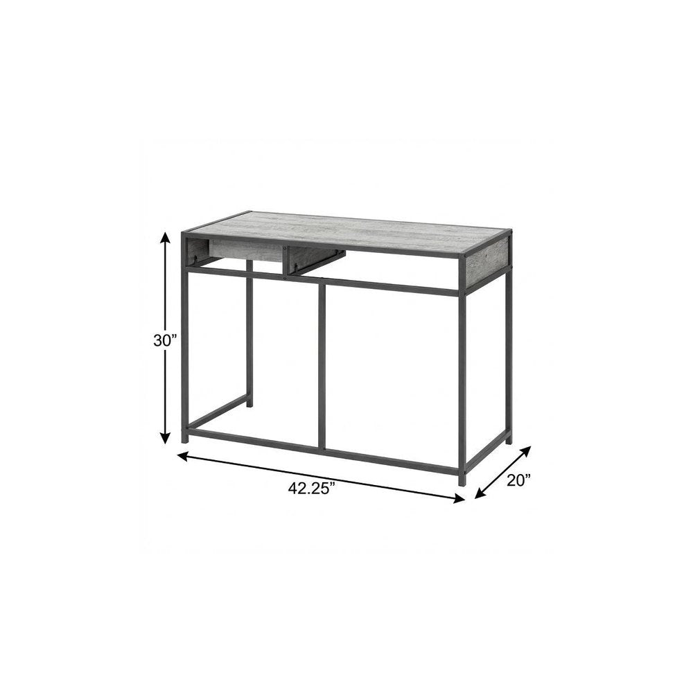 42" Gray and Dark Gray Computer Desk HomeRoots