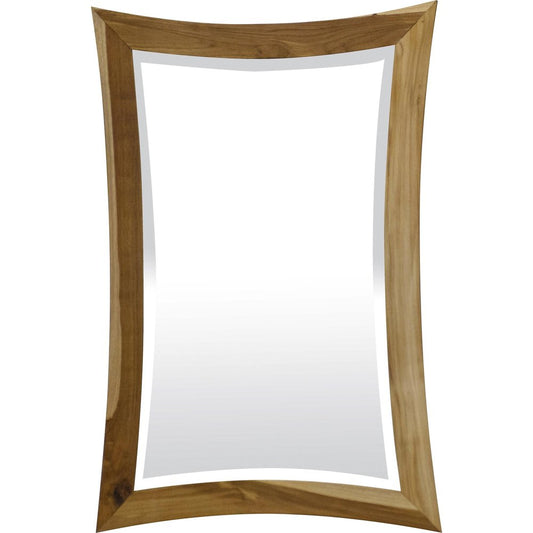 35" Brown Abstract Wood Framed Bathroom Vanity Mirror HomeRoots