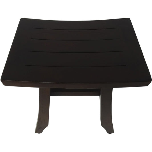 14" Brown Teak Shower Bench HomeRoots