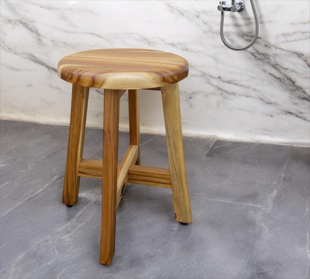 18" Natural Brown Backless Bar Chair HomeRoots