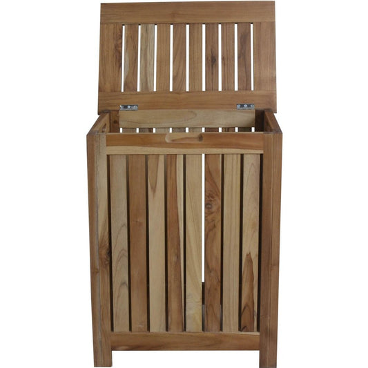 20" Natural Solid Wood Hamper Storage Box HomeRoots