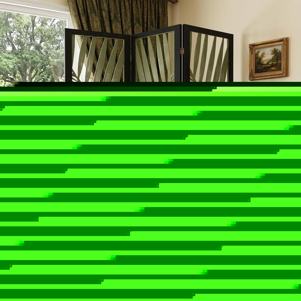 67" Green Solid WoodFolding Three Panel Screen Room Divider HomeRoots