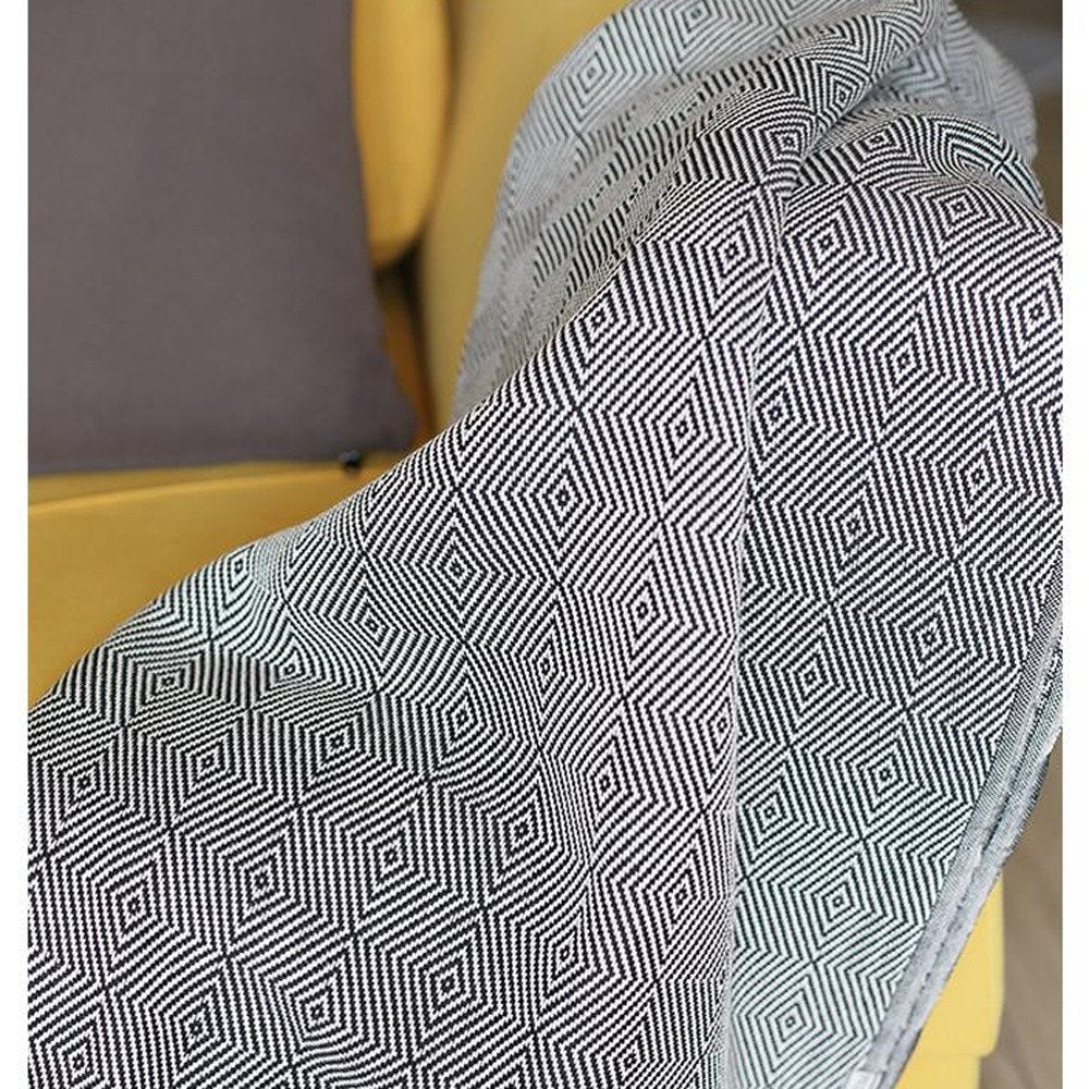 70" Geometric Handwoven Throw Blankets In Black HomeRoots