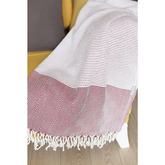 70" Turkish Cotton Handwoven Throw Blankets In Red HomeRoots