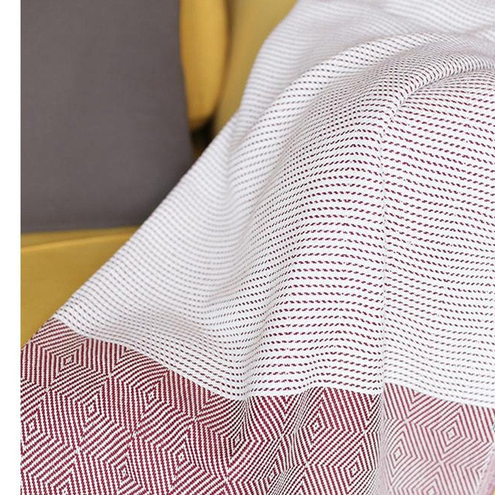 70" Turkish Cotton Handwoven Throw Blankets In Red HomeRoots