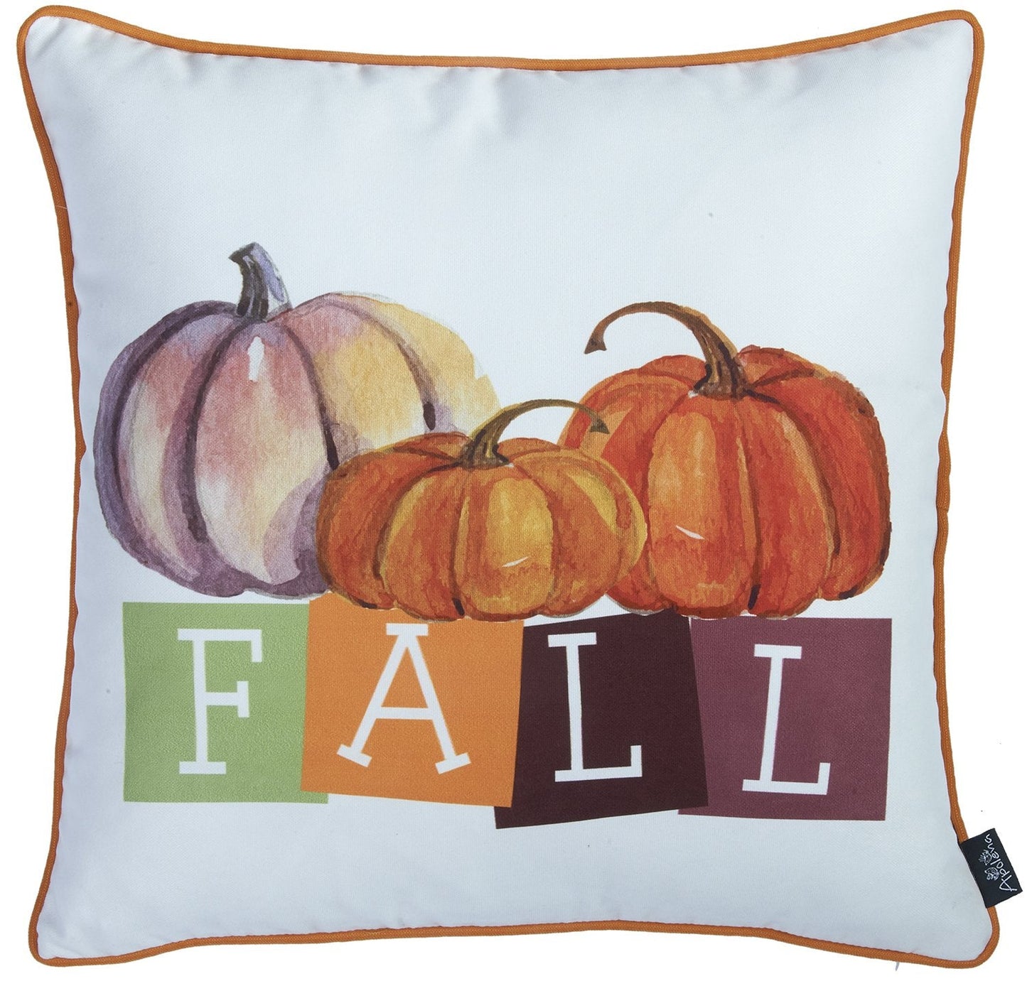 Set Of 2 18" Fall Season Pumpkin Gingham Throw Pillow Cover FurniFindUSA