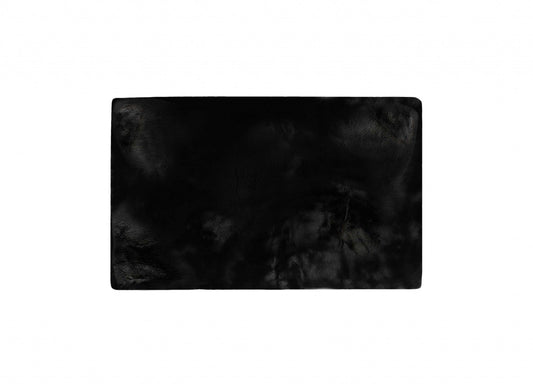 Luxe Faux Rabbit Fur Rectangular Rug 3' X 5' - Black FurniFindUSA