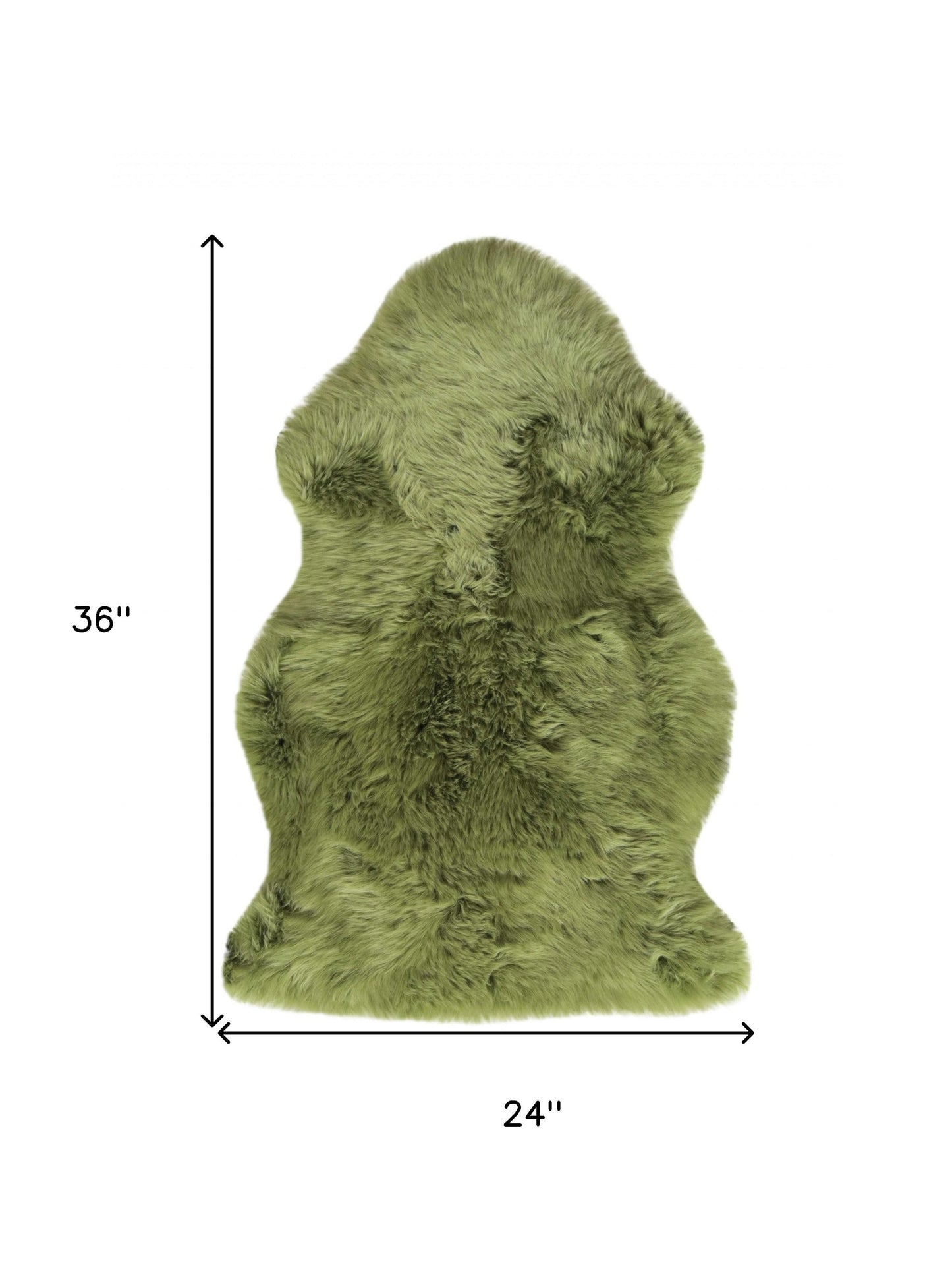 Sage Green New Zealand Natural Sheepskin Rug - 24.0" (H) x 36.0" (W) x 2.5" (D) FurniFindUSA