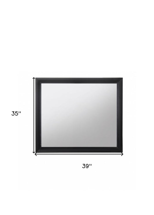 35" Black Square Wood Framed Mounted Dresser Mirror HomeRoots