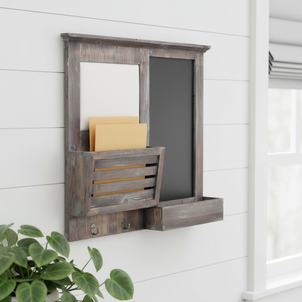 30" Brown Solid Wood Paper Organizer HomeRoots