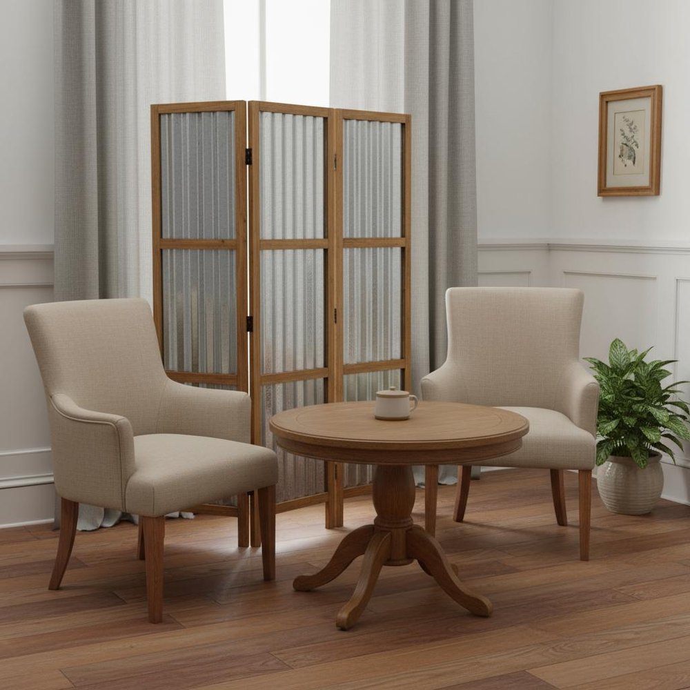 72" Brown Folding Three Panel Screen Room Divider HomeRoots