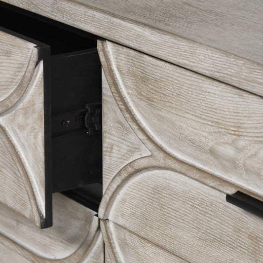 70" Light Brown Solid Wood Nine Drawer Sideboard HomeRoots