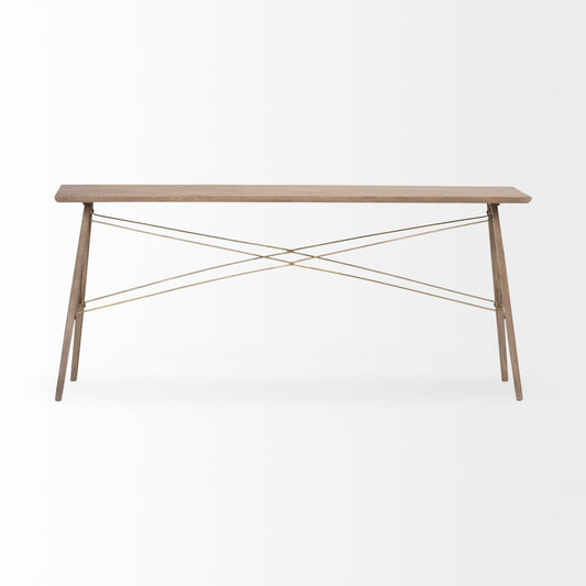 66" Brown Solid Wood Console Table