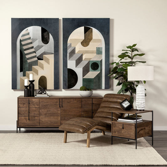 72" Brown Solid Wood Six Drawer Sideboard with Two Doors HomeRoots