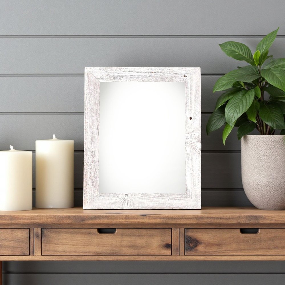 6" x 6" White Wood Tabletop Picture Frame HomeRoots