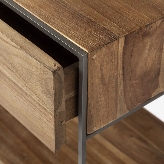 63" Brown Solid Wood Two Drawer Sideboard HomeRoots