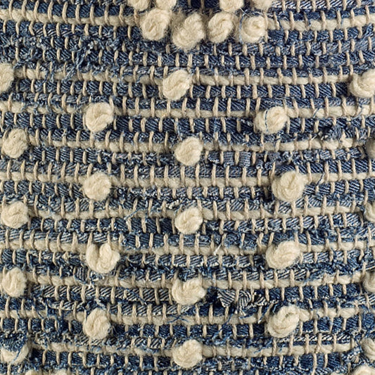 18" Blue Geometric Pouf Ottoman HomeRoots
