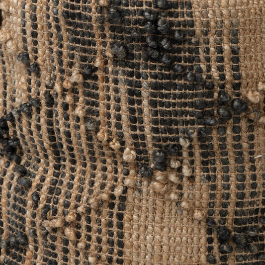 20" Jute Cylinder Geometric Pouf Ottoman HomeRoots