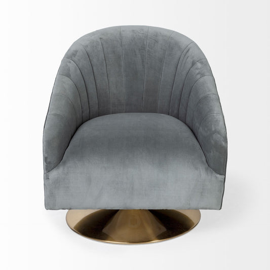 29" Gray and Copper Velvet Lounge Chair HomeRoots