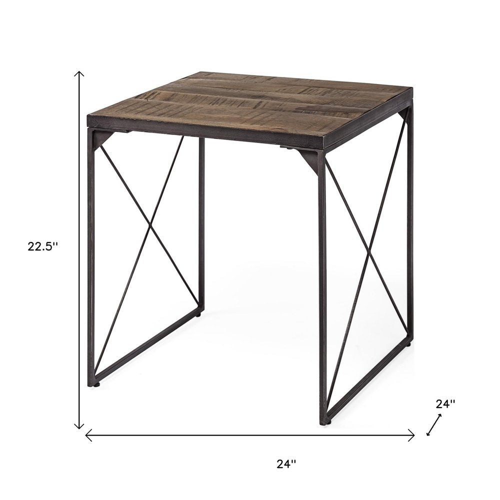 23" Brown Solid Wood Square End Table HomeRoots