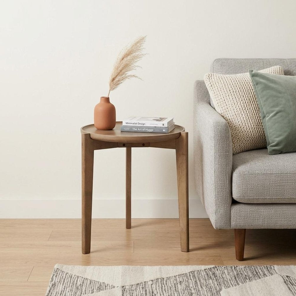 24" Brown Round End Table HomeRoots